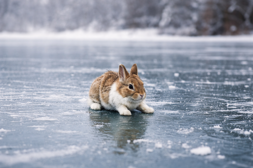 This Rabbit Couldn’t Walk on the Ice — What This Man Did Next Left ...